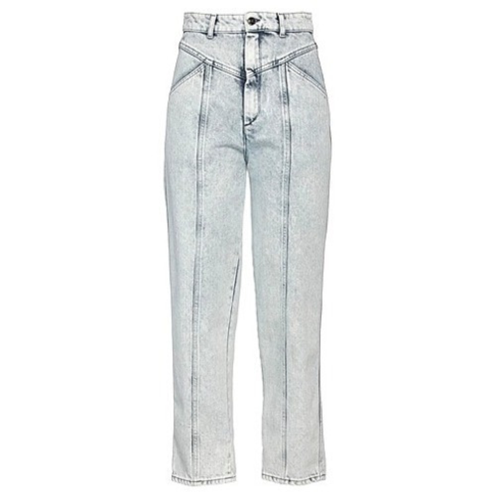 NWT Semicouture High Waist Seam Detail Acid Wash Straight Leg Denim Jeans 28